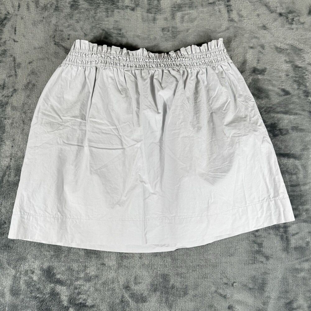 J. Crew Sz 12 Classic 100% Cotton Smocked Waist Mini Skirt With Pockets Gray - Picture 8 of 10
